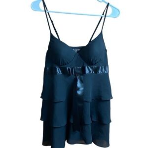 Cinemaetoile SeductiveWear Black Sleeveless Tiered Bow Sexy Lingerie Top Size L